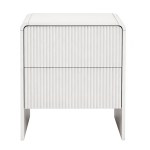 artiss bedside table 2 drawers beige