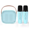 alpha mini portable karaoke machine for adults kids with 2 wireless microphones