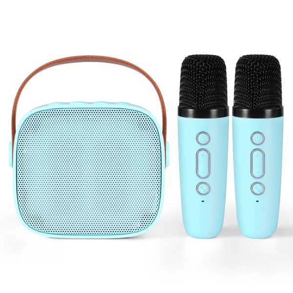 alpha mini portable karaoke machine for adults kids with 2 wireless microphones