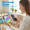 alpha mini portable karaoke machine for adults kids with 2 wireless microphones