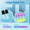 alpha mini portable karaoke machine for adults kids with 2 wireless microphones