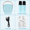 alpha mini portable karaoke machine for adults kids with 2 wireless microphones