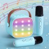 alpha mini portable karaoke machine for adults kids with 2 wireless microphones