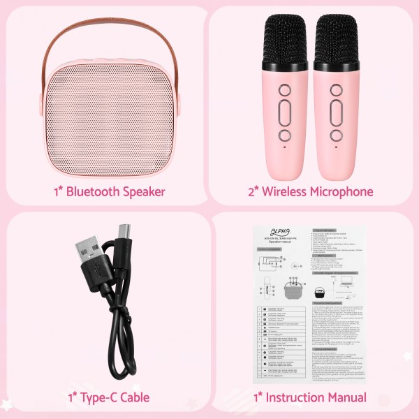 alpha mini portable karaoke machine for adults kids with 2 wireless microphones alpha mini portable karaoke machine for adults kids with 2 wireless microphones