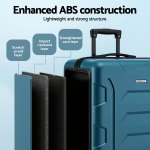 wanderlite 28 luggage suitcase trolley travel tsa lightweight hard case teal" wanderlite 28 luggage suitcase trolley travel tsa lightweight hard case teal"
