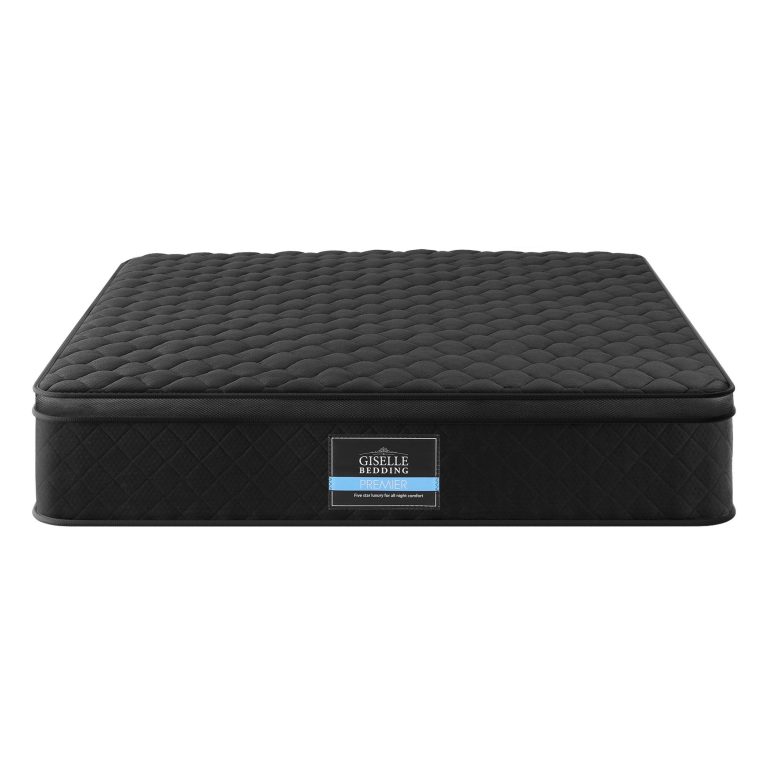 giselle bedding double mattress 34cm euro top with 5 zone pocket spring support black