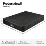giselle bedding double mattress 34cm euro top with 5 zone pocket spring support black