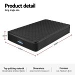 giselle bedding king single mattress 34cm euro top with 5 zone pocket spring support black giselle bedding king single mattress 34cm euro top with 5 zone pocket spring support black
