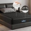 giselle bedding king single mattress 34cm euro top with 5 zone pocket spring support black