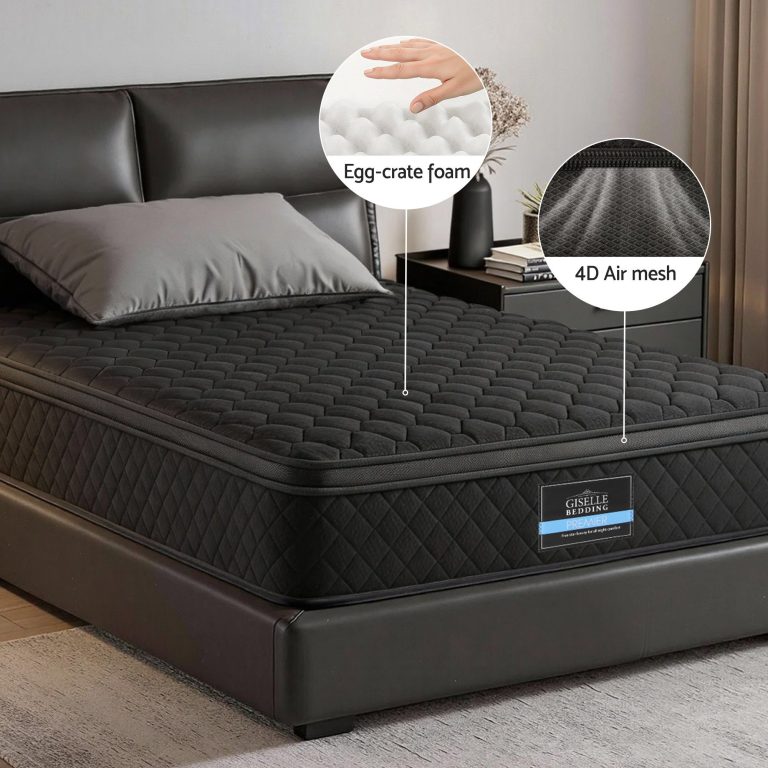 giselle bedding king single mattress 34cm euro top with 5 zone pocket spring support black giselle bedding king single mattress 34cm euro top with 5 zone pocket spring support black