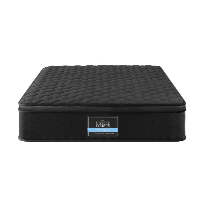 giselle bedding single mattress 34cm euro top with 5 zone pocket spring support black
