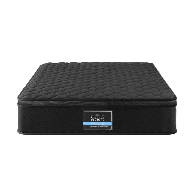 giselle bedding single mattress 34cm euro top with 5 zone pocket spring support black