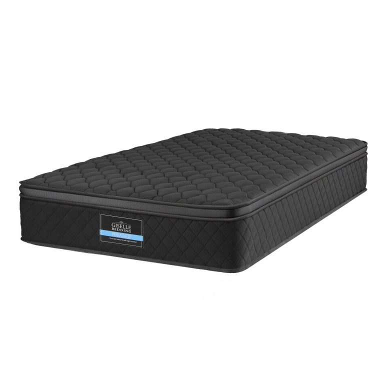 giselle bedding single mattress 34cm euro top with 5 zone pocket spring support black