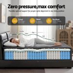 giselle bedding single mattress 34cm euro top with 5 zone pocket spring support black