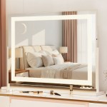 embellir makeup mirror 80x58cm 360～ rotatable vanity mirror with lights bright light strip adjustable