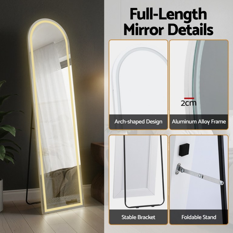 embellir led full length mirror floor dressing mirror 160cm