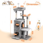 i.pet cat tree tower 127cm scratching post furniture scratcher house light grey