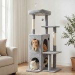 i.pet cat tree tower 127cm scratching post furniture scratcher house light grey