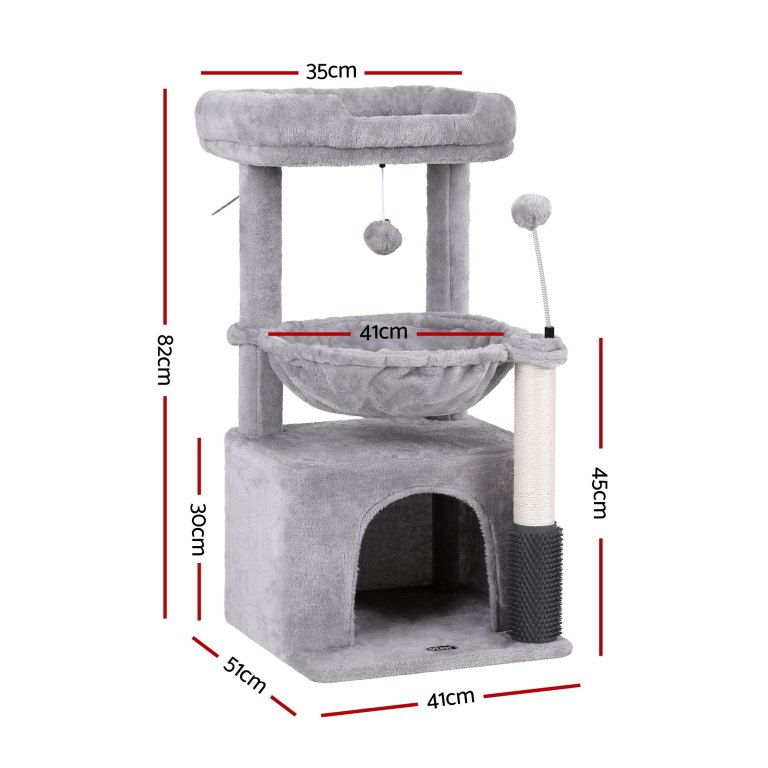 i.pet cat tree tower 82cm scratching post furniture scratcher house light grey i.pet cat tree tower 82cm scratching post furniture scratcher house light grey