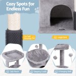 i.pet cat tree tower 82cm scratching post furniture scratcher house light grey i.pet cat tree tower 82cm scratching post furniture scratcher house light grey