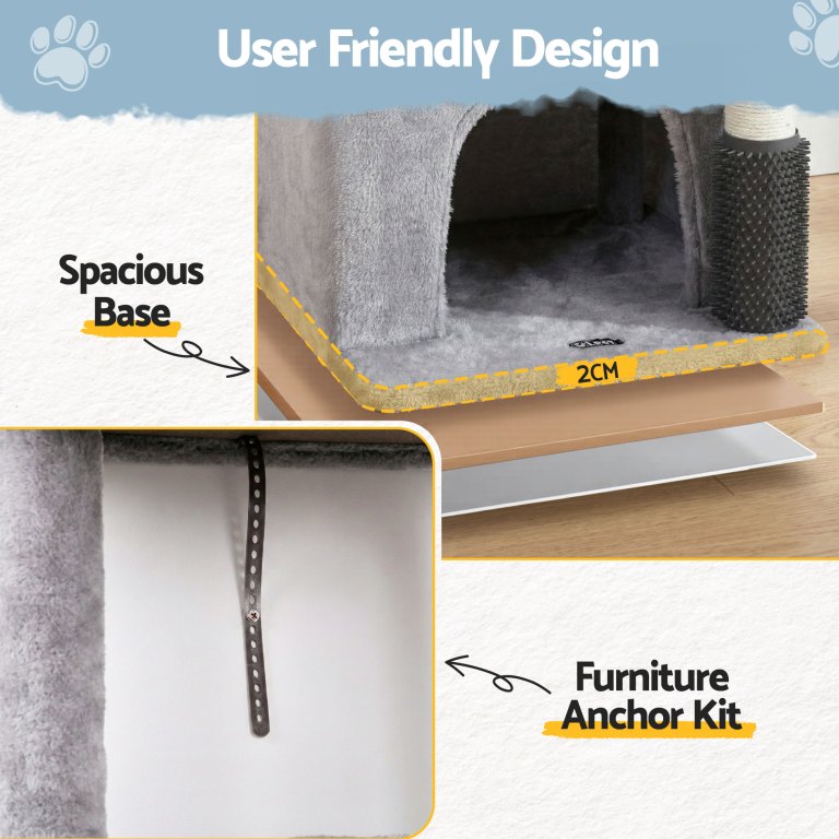 i.pet cat tree tower 82cm scratching post furniture scratcher house light grey i.pet cat tree tower 82cm scratching post furniture scratcher house light grey