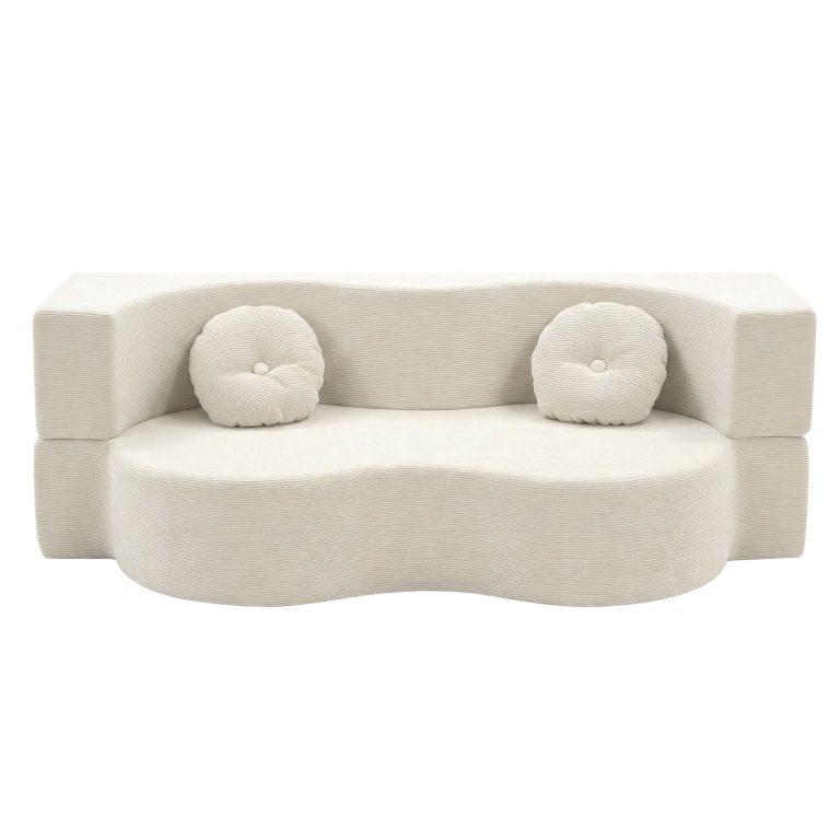 artiss folding sofa bed floor couch 2 in 1 convertible futon loveseat beige artiss folding sofa bed floor couch 2 in 1 convertible futon loveseat beige