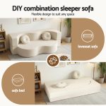 artiss folding sofa bed floor couch 2 in 1 convertible futon loveseat beige artiss folding sofa bed floor couch 2 in 1 convertible futon loveseat beige