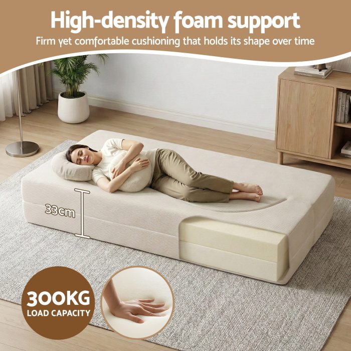 artiss folding sofa bed floor couch 2 in 1 convertible futon loveseat beige artiss folding sofa bed floor couch 2 in 1 convertible futon loveseat beige