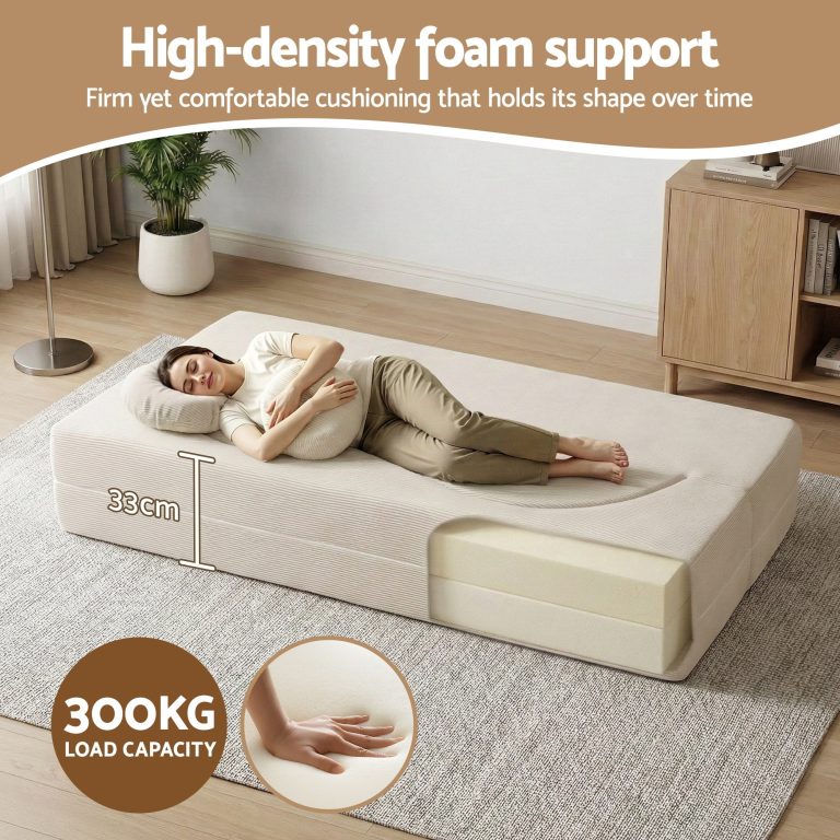 artiss folding sofa bed floor couch 2 in 1 convertible futon loveseat beige artiss folding sofa bed floor couch 2 in 1 convertible futon loveseat beige