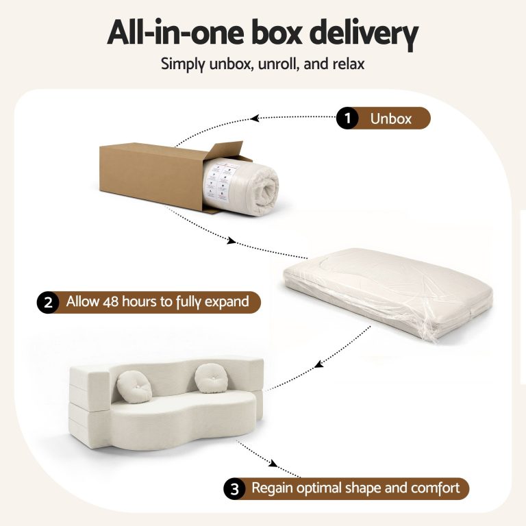 artiss folding sofa bed floor couch 2 in 1 convertible futon loveseat beige artiss folding sofa bed floor couch 2 in 1 convertible futon loveseat beige