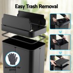 devanti rubbish bin 70l automatic sensor kitchen bin, slim smart garbage can touchless rectangular with liner holder, fully closed lid for bedroom, bathroom, living room, black devanti rubbish bin 70l automatic sensor kitchen bin, slim smart garbage can touchless rectangular with liner holder, fully closed lid for bedroom, bathroom, living room, black