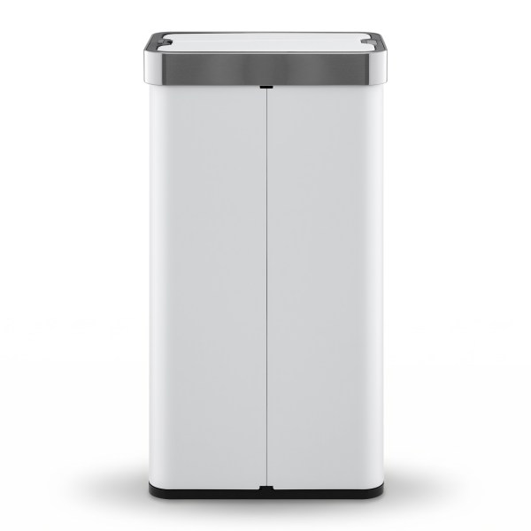 devanti rubbish bin 70l automatic sensor kitchen bin, slim smart garbage can touchless rectangular with liner holder, fully closed lid for bedroom, bathroom, living room, white