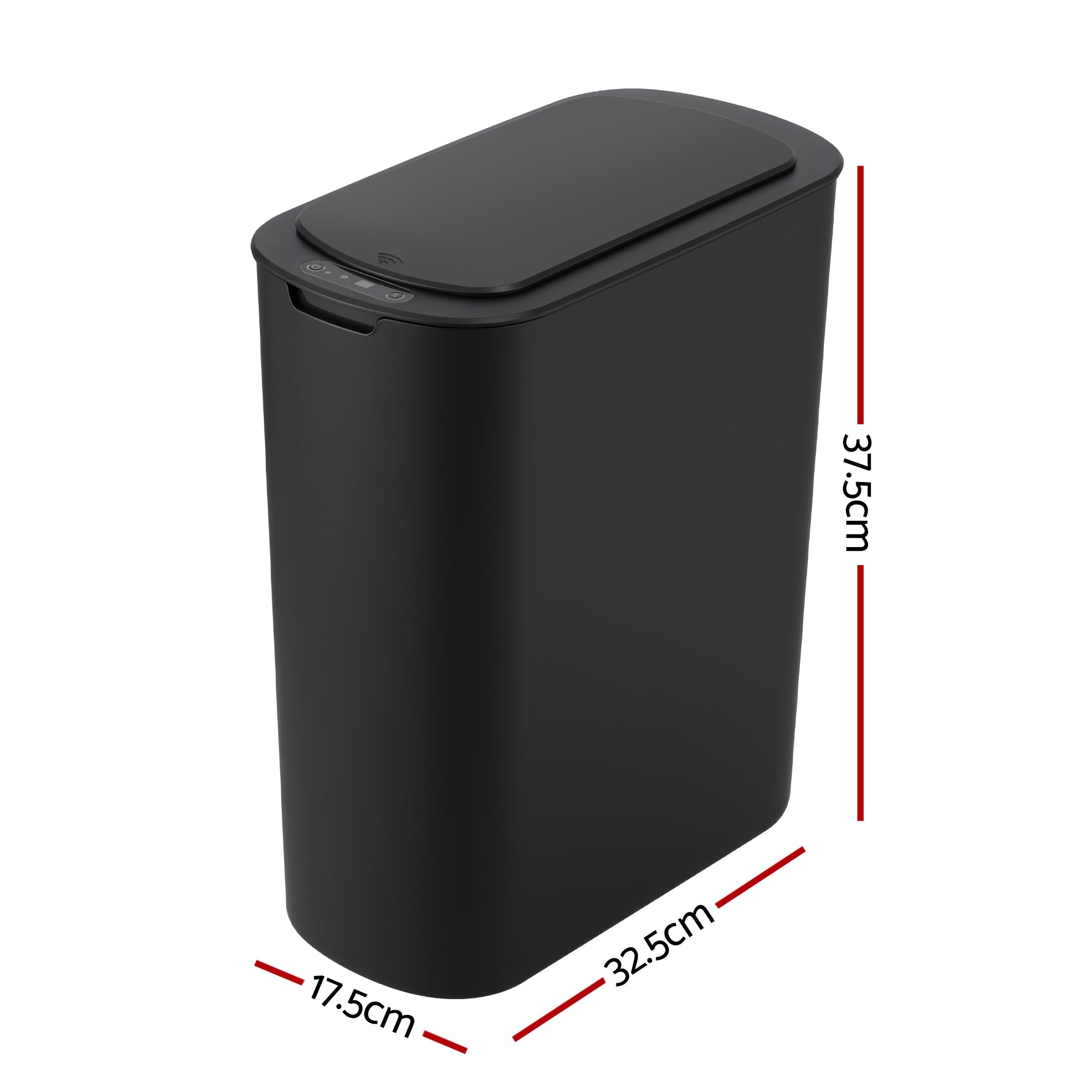 devanti automatic trash bin with lid 25l motion sensor kitchen bin touchless garbage can plastic slim rubbish bin with liner holder for kitchen, home, office, black