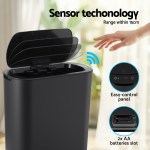 devanti automatic trash bin with lid 25l motion sensor kitchen bin touchless garbage can plastic slim rubbish bin with liner holder for kitchen, home, office, black devanti automatic trash bin with lid 25l motion sensor kitchen bin touchless garbage can plastic slim rubbish bin with liner holder for kitchen, home, office, black