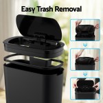 devanti automatic trash bin with lid 25l motion sensor kitchen bin touchless garbage can plastic slim rubbish bin with liner holder for kitchen, home, office, black devanti automatic trash bin with lid 25l motion sensor kitchen bin touchless garbage can plastic slim rubbish bin with liner holder for kitchen, home, office, black