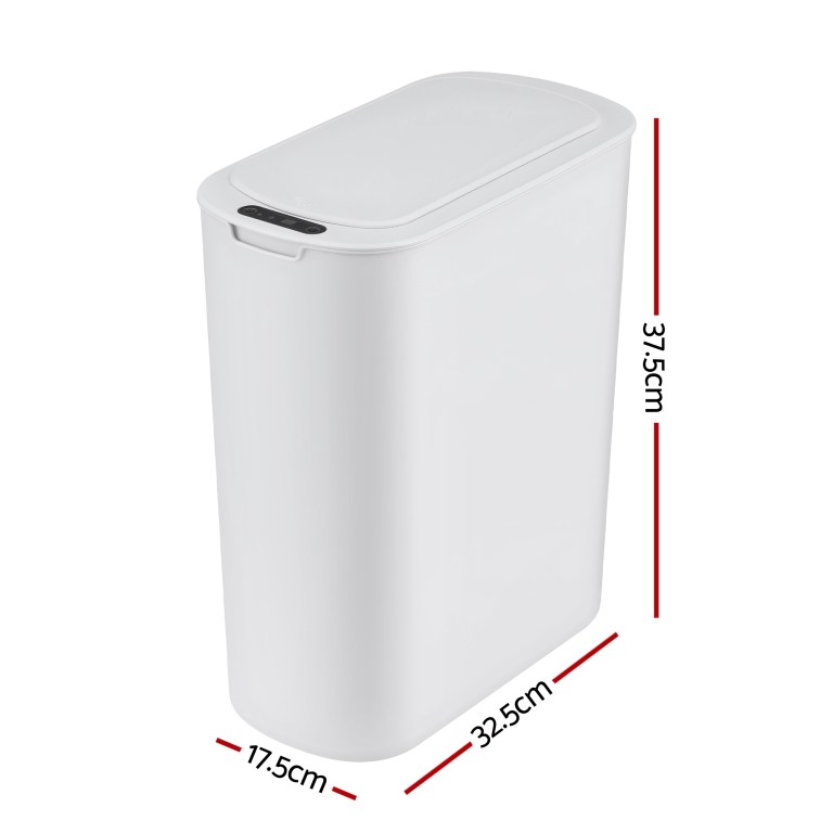 devanti automatic trash bin with lid 25l motion sensor kitchen bin touchless garbage can plastic slim rubbish bin with liner holder for kitchen, home, office, white devanti automatic trash bin with lid 25l motion sensor kitchen bin touchless garbage can plastic slim rubbish bin with liner holder for kitchen, home, office, white
