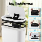 devanti automatic trash bin with lid 25l motion sensor kitchen bin touchless garbage can plastic slim rubbish bin with liner holder for kitchen, home, office, white devanti automatic trash bin with lid 25l motion sensor kitchen bin touchless garbage can plastic slim rubbish bin with liner holder for kitchen, home, office, white