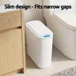 devanti automatic trash bin with lid 25l motion sensor kitchen bin touchless garbage can plastic slim rubbish bin with liner holder for kitchen, home, office, white devanti automatic trash bin with lid 25l motion sensor kitchen bin touchless garbage can plastic slim rubbish bin with liner holder for kitchen, home, office, white