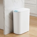 devanti automatic trash bin with lid 25l motion sensor kitchen bin touchless garbage can plastic slim rubbish bin with liner holder for kitchen, home, office, white devanti automatic trash bin with lid 25l motion sensor kitchen bin touchless garbage can plastic slim rubbish bin with liner holder for kitchen, home, office, white