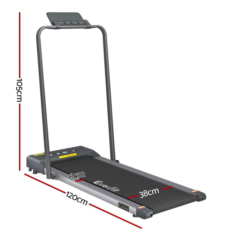 everfit treadmill electric walking pad under desk home gym fitness 380mm grey