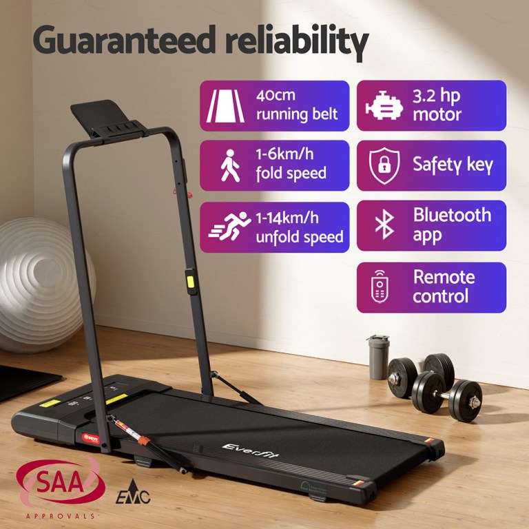 everfit treadmill electric walking pad under desk home gym fitness 400mm black everfit treadmill electric walking pad under desk home gym fitness 400mm black