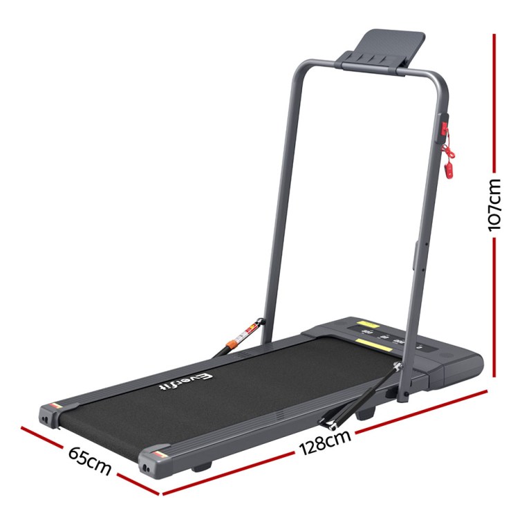 everfit treadmill electric walking pad under desk home gym fitness 400mm grey