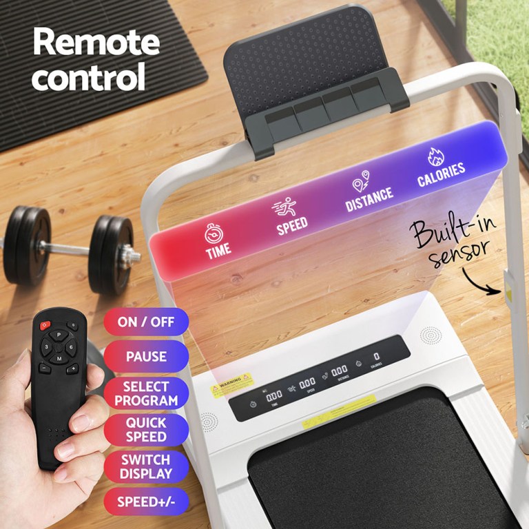 everfit treadmill electric walking pad under desk home gym fitness 400mm white