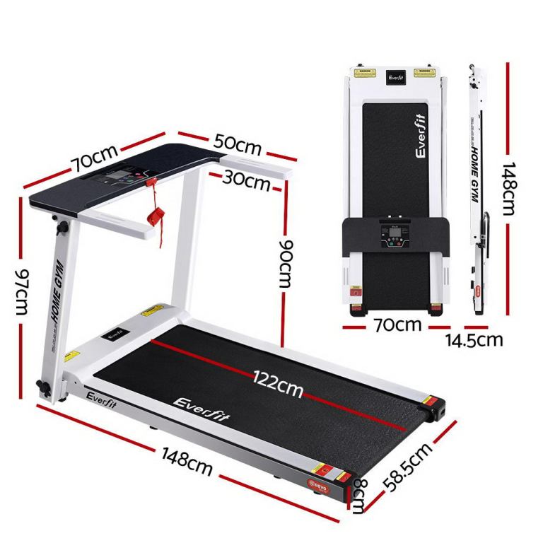 everfit treadmill electric home gym fitness exercise fully foldable 420mm white