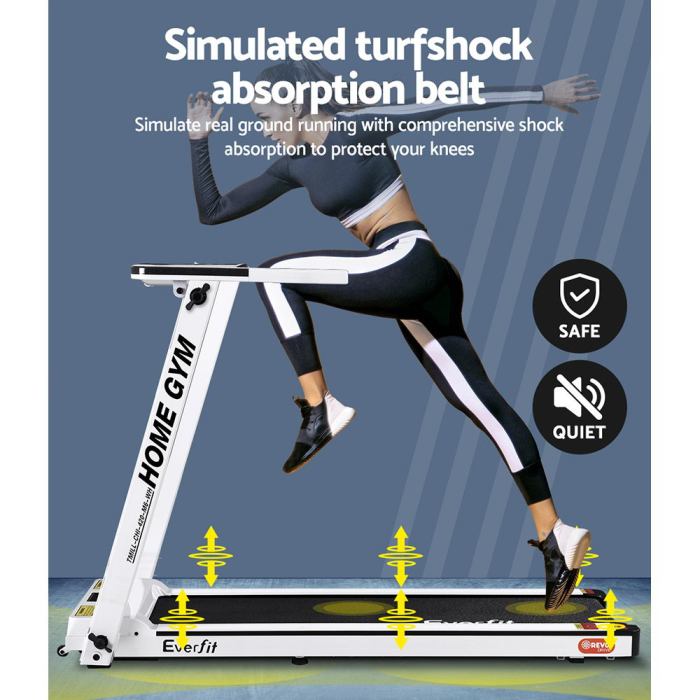 everfit treadmill electric home gym fitness exercise fully foldable 420mm white