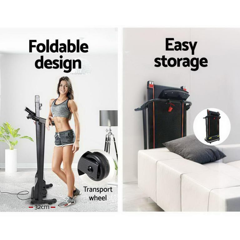 everfit treadmill electric home gym fitness exercise machine foldable 370mm