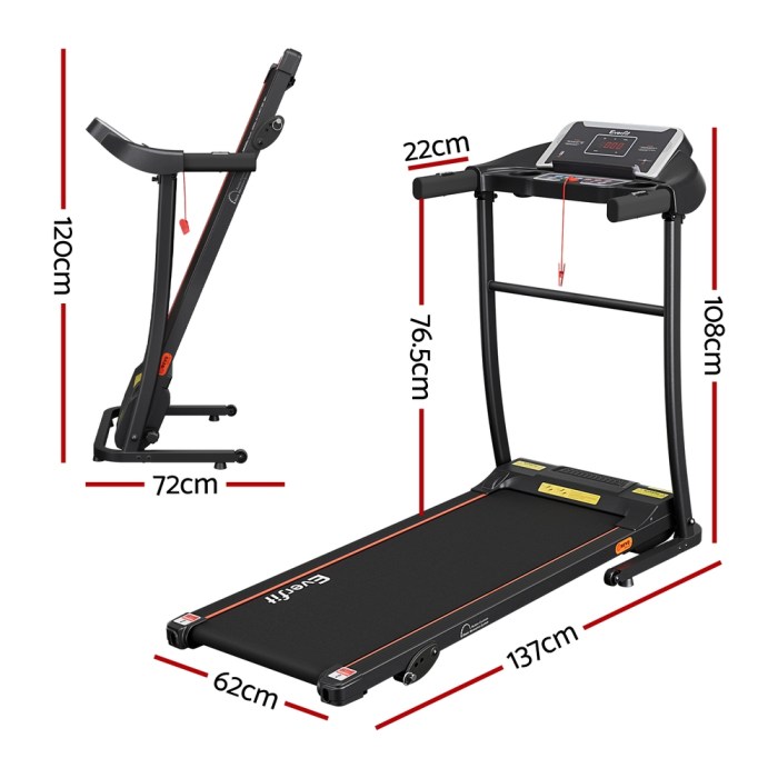 everfit treadmill electric home gym fitness exercise machine incline 400mm
