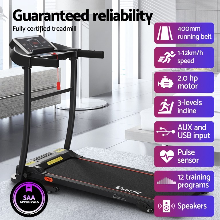everfit treadmill electric home gym fitness exercise machine incline 400mm everfit treadmill electric home gym fitness exercise machine incline 400mm