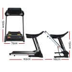 everfit treadmill electric auto level incline home gym fitness exercise 450mm