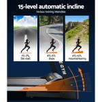 everfit treadmill electric auto level incline home gym fitness exercise 450mm